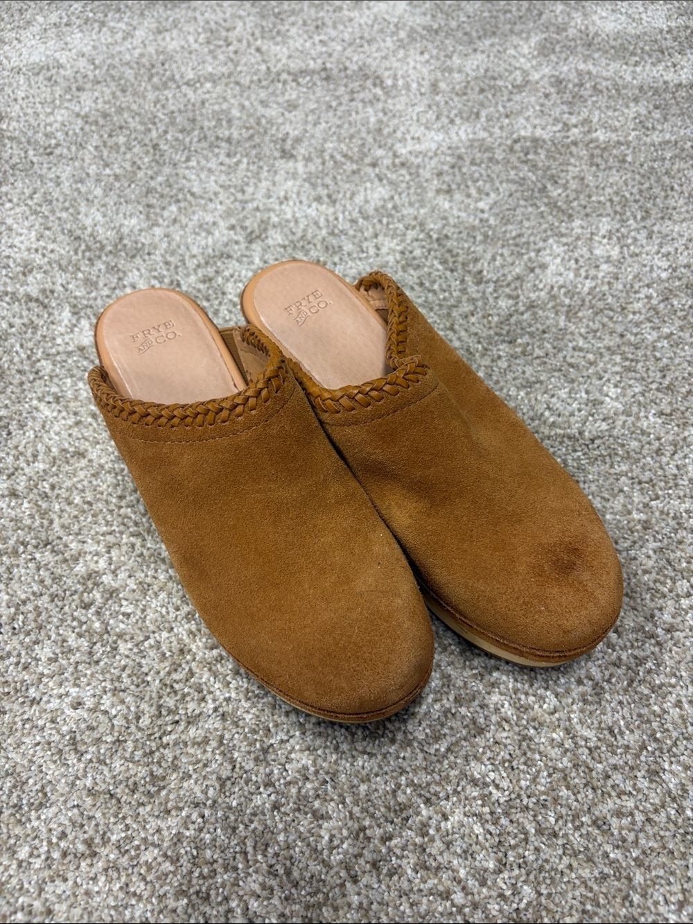 Frye & Co odessa braided mule side 7.5